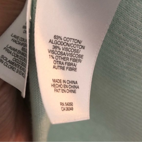 Jones New York Mary Jane Mint Green 3/4 Sleeve button up  Cardigan - Picture 6 of 12